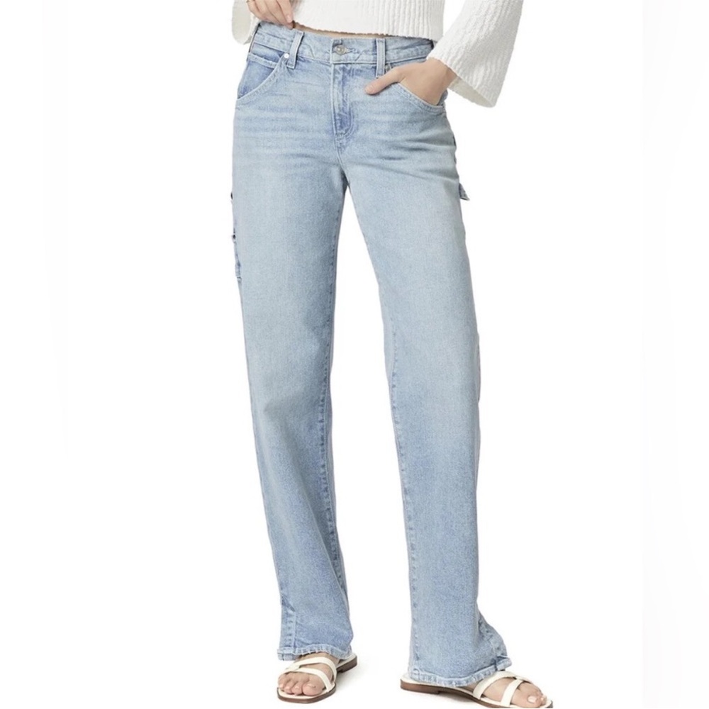 PAIGE Light Wash Straight Leg Carpenter Jeans